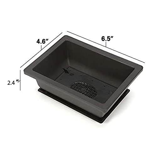 C CRYSTAL LEMON Bonsai Pots Set of 3 - Small Plastic Planters with Drainage Holes & Humidity Trays for Indoor Bonsai Trees - Includes Built-in Mesh & Irrigation System | Perfect for Home Decor, Office Plants & Zen Gardening