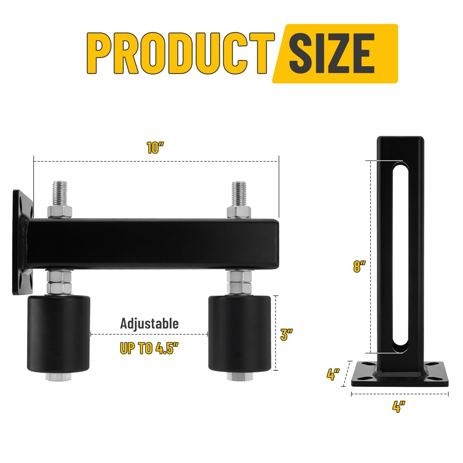 3 Inch Heavy Duty Sliding Gate Roller Guide - Dual Hard Nylon Wheels with Alloy Steel Assembly, Rust Proof & Durable - Perfect for Driveway Gates, Fence Gates, and Commercial Property Entrances