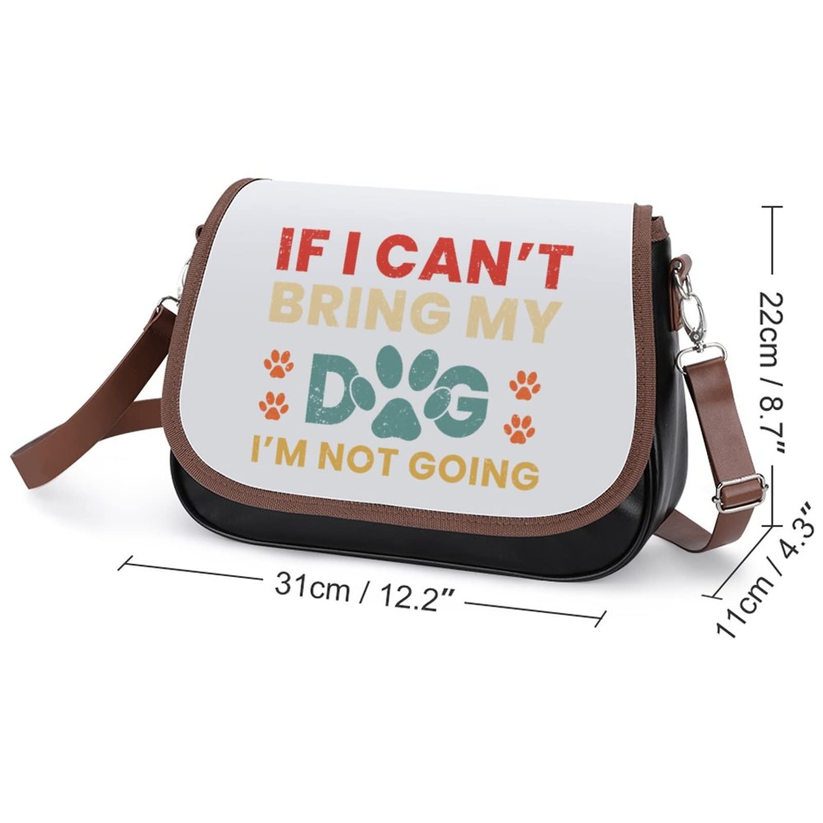 Trendy Printed Crossbody Bags for Women - Genuine Leather Shoulder Bag & Satchel Hobo Purse with Dog Pattern - Perfect for City Travel, Shopping & Daily Use
