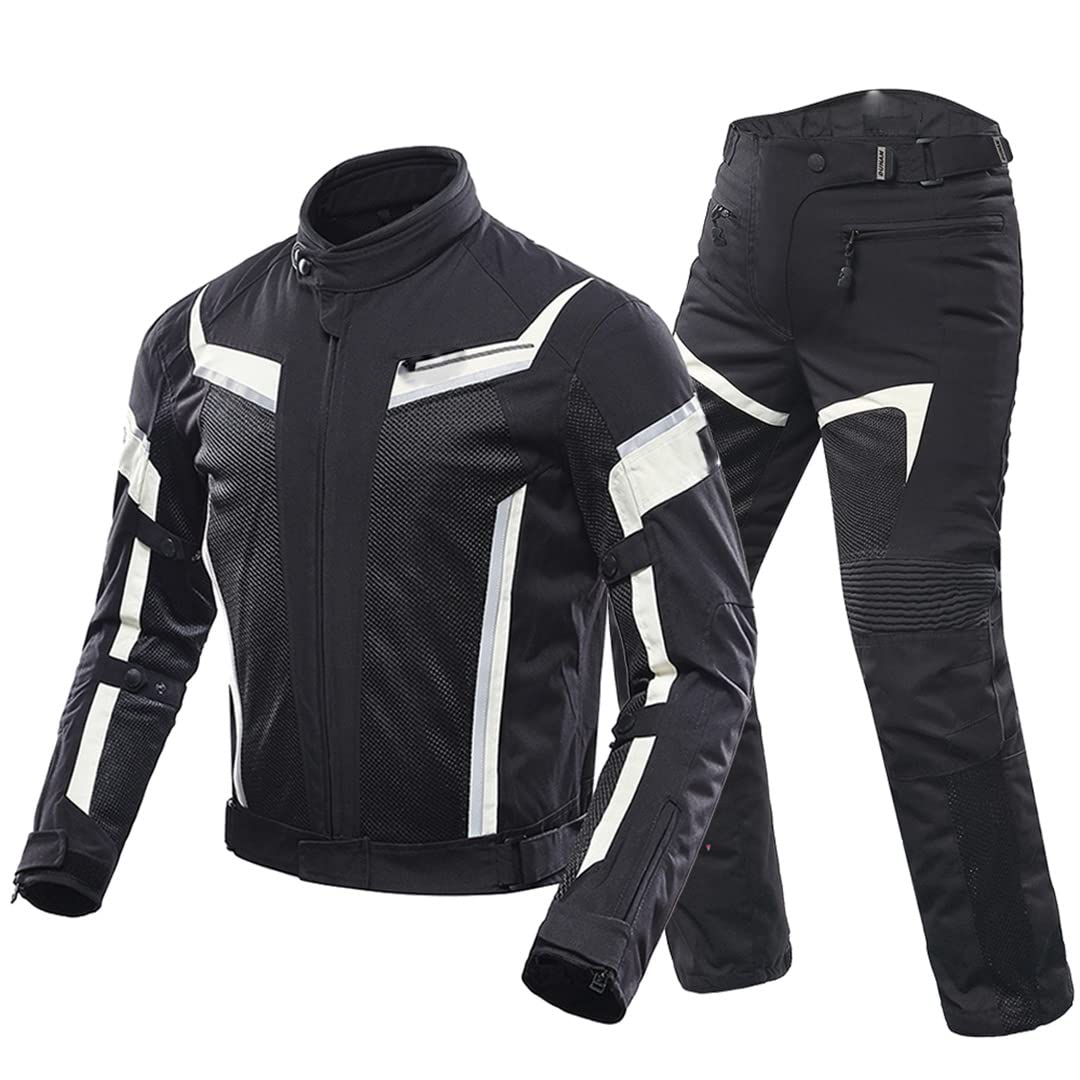 Men's Motorcycle Jacket & Pants Set - Summer Breathable Motocross Racing Gear for Cycling & Moto Sports - Perfect for Street Riding, Track Racing & Outdoor Adventures