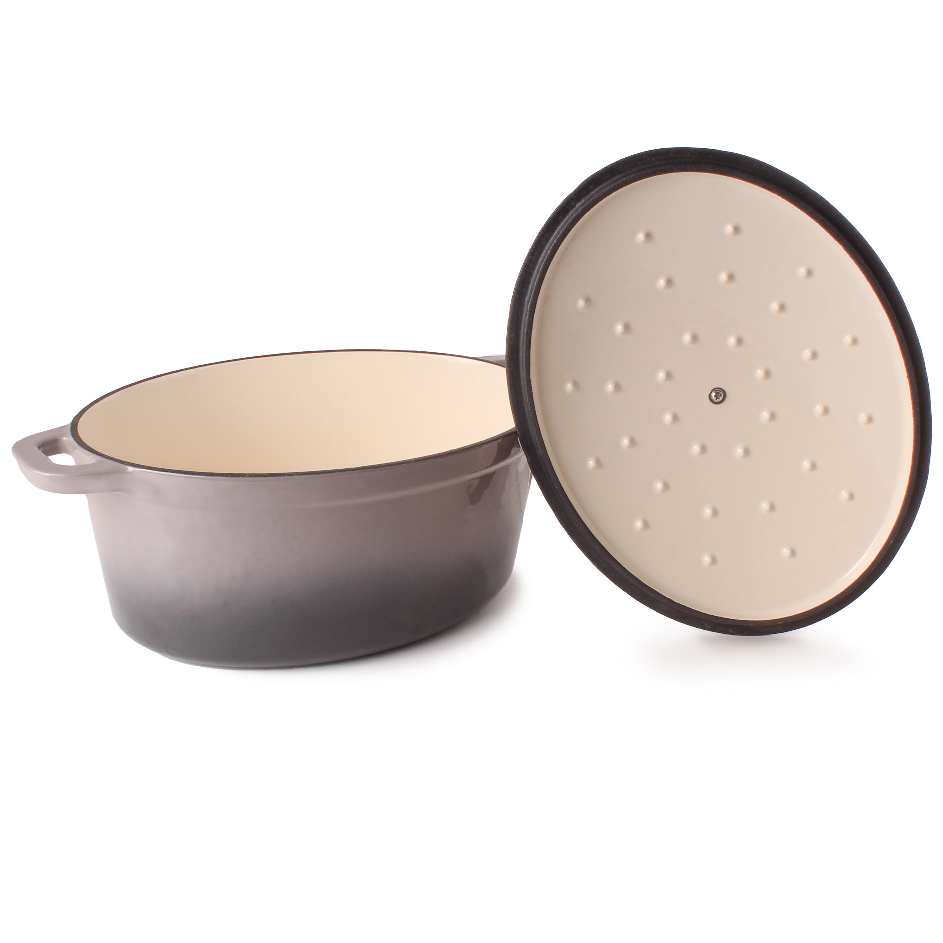 BergHOFF Neo Cast Iron 8-Quart Oval Dutch Oven with Lid - 13 Inch Enameled Cookware for Braising, Roasting & Baking - Perfect for Soups, Stews, Bread & Oyster Dishes