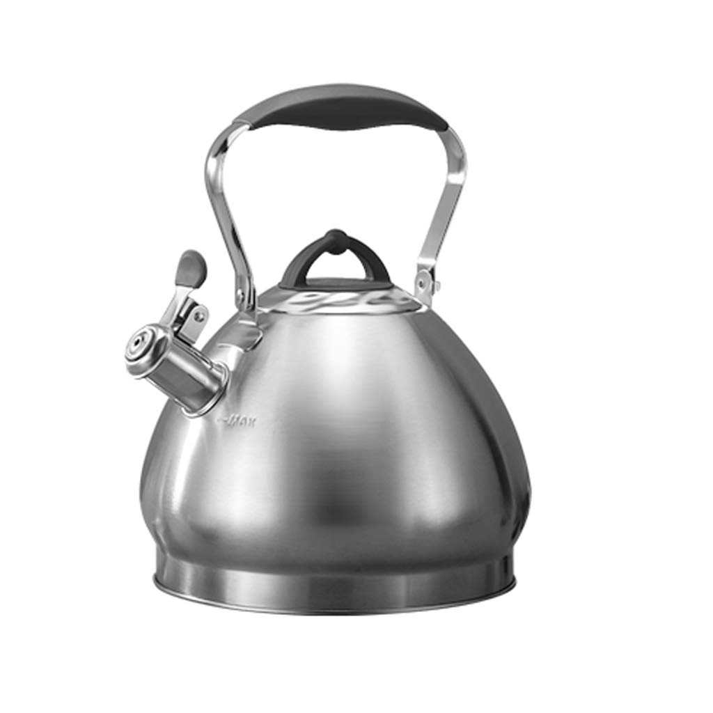 **4.3L Stainless Steel Whistling Tea Kettle - Electric & Gas Stove Compatible - Large Capacity for Home, Camping & Outdoor Use - Durable Thickened Design (Color: Black)**