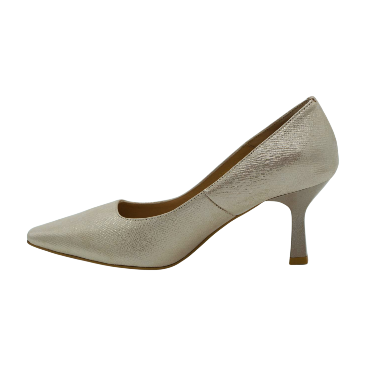 FABUCCI Women's Cream Gold Shimmer High Heel Court Shoes for Party, Wedding & Evening Events - Elegant Pumps with Comfortable Heels for Dressy Occasions