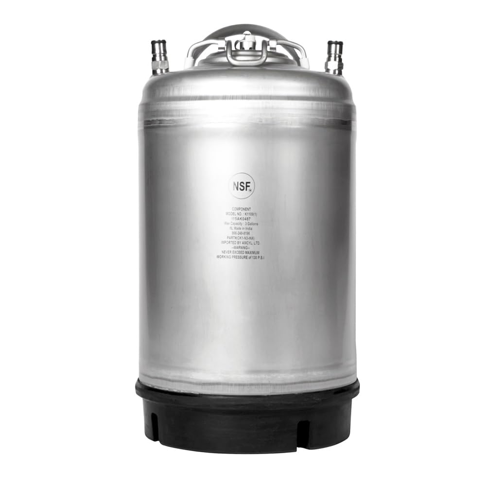 2-Pack 3 Gallon Ball Lock Kegs with Single Handle - Perfect for Homebrewing, Craft Beer & Carbonated Beverages
