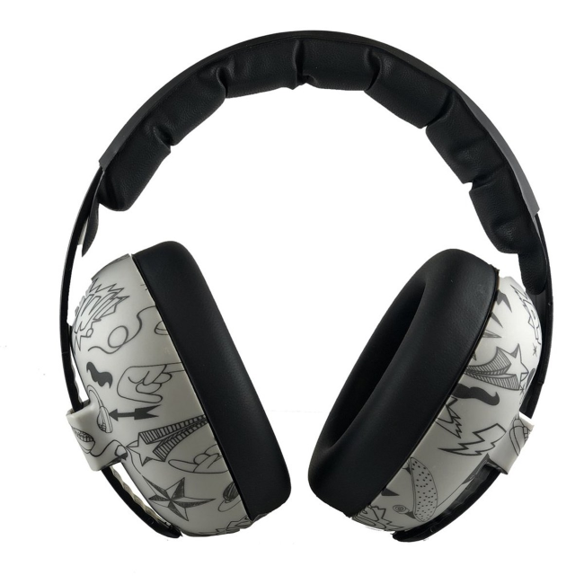Banz Baby Earmuffs - Noise Cancelling Hearing Protection for Infants & Toddlers - Graffiti Style - Perfect for Air Travel, Concerts & Loud Events