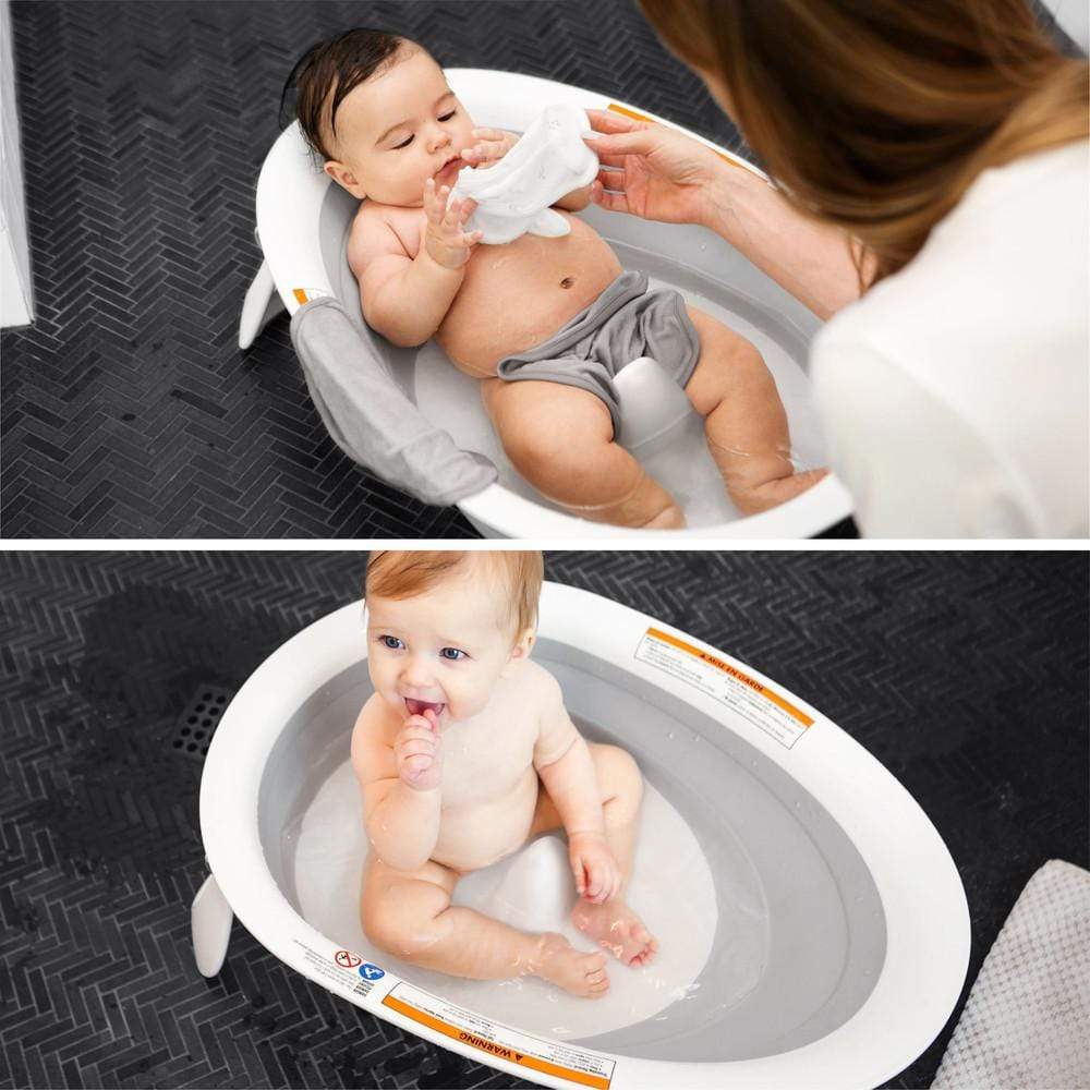 Boon Naked 2 Position Collapsible Baby Bathtub - Safe & Space-Saving Infant Bath Tub for Newborns & Toddlers - Perfect for Small Bathrooms & Travel