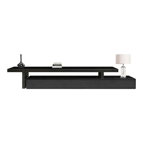 Black Glossy MDF TV Stand with 3 Storage Drawers - Extendable Entertainment Center for Living Room, Bedroom & Home Theater Setup