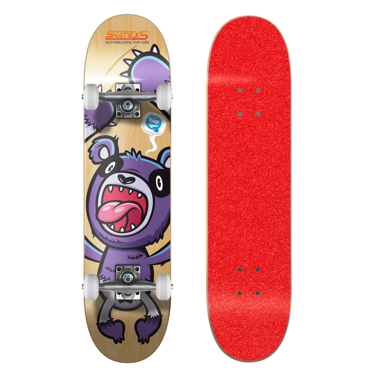 SkateXS Beginner Panda Street Kids Skateboard - Perfect for Learning Tricks & Commuting to School | Durable Skateboard for Boys & Girls Ages 6-12