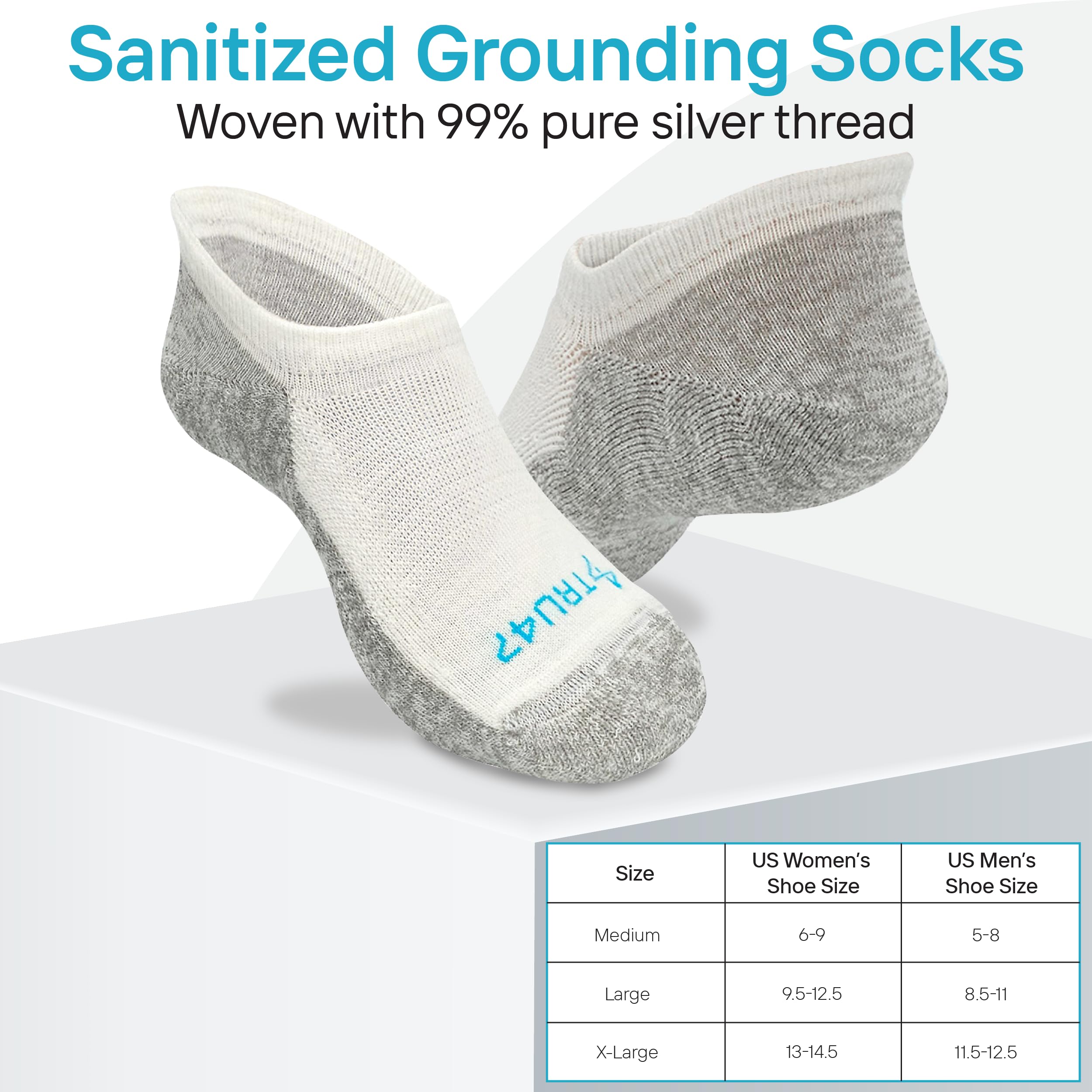 TRU47 Grounding & Earthing Socks with 99.99% Pure Silver Thread | Natural Pain Relief & Better Sleep | Ideal for Yoga, Meditation & Indoor Grounding Therapy