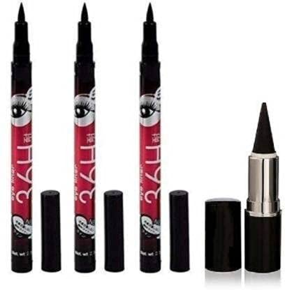 VBA 36H Long-Lasting Waterproof Eyeliner & Kajal Set (4-Piece) - Perfect for Smokey Eyes, Winged Liner & Everyday Makeup Looks