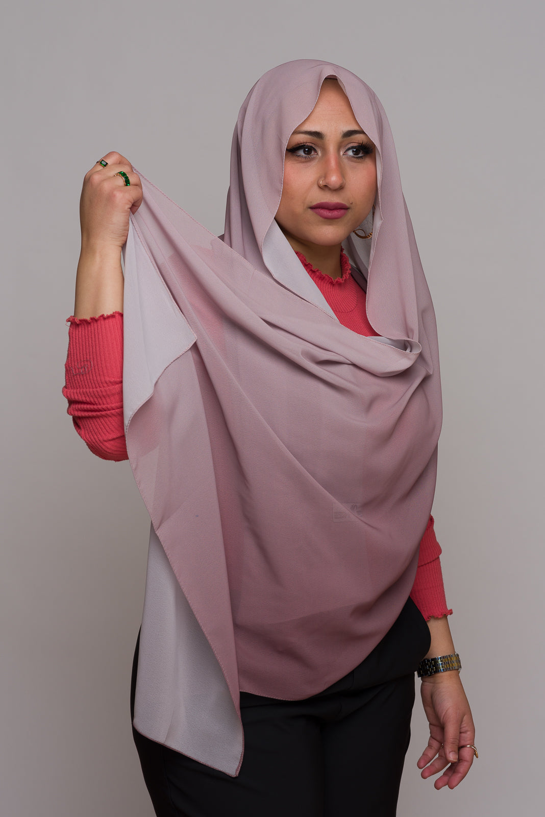 Port Wine Degrade Hijab Scarf - Modest Muslim Headwear for Women - Perfect for Prayer, Daily Wear & Special Occasions