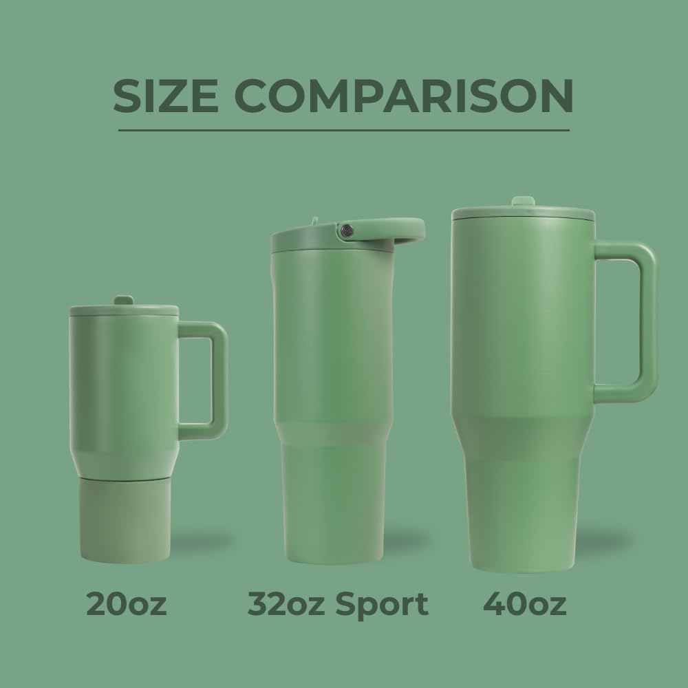 HydroJug Sport - 32oz Stainless Steel Water Bottle with Straw, Vacuum Insulated & Leakproof, Ergonomic Design, Reusable & Dishwasher Safe, Durable Gym & Outdoor Tumbler with Rubber Base (Sage Green) - Perfect for Workouts, Hiking, Yoga & Daily Hydration