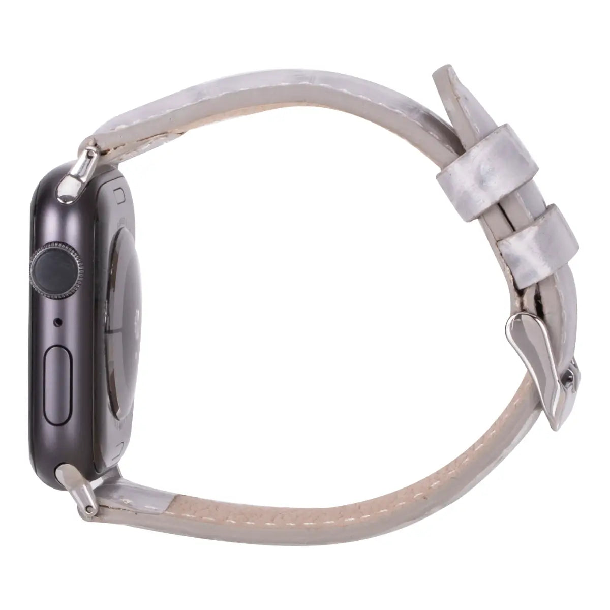 White Crocodile Pattern Leather Apple Watch Band - Classic Strap for Men & Women - Perfect for Business, Casual & Formal Wear