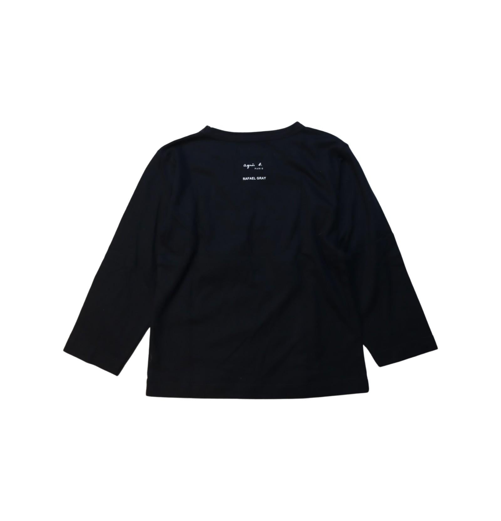 Agnes b. Long Sleeve Cotton T-Shirt for Girls 4T - Soft Casual Top for School, Playdates & Everyday Wear
