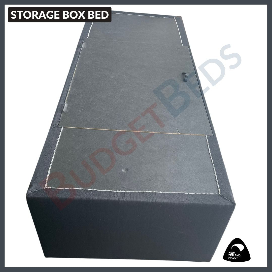 Premium Quality NZ Made Storage Bed Base with Hinges - Long Single Size for Small Bedrooms & Guest Rooms | Space-Saving Bed Frame with Underbed Storage
