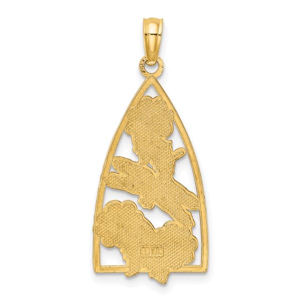 14K Solid Yellow Gold Dragonfly & Floral Triangle Pendant Necklace - Elegant Layering Chain for Women, Perfect for Everyday Wear & Special Occasions