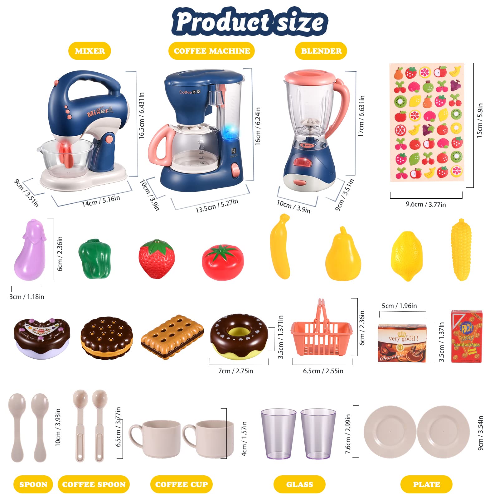 Kids Kitchen Toy Set with Coffee Maker, Blender, Mixer - Realistic Sounds & Lights, Educational Pretend Play for Boys & Girls Ages 3-5 | Perfect Gift for Toddlers & Preschoolers (Birthday, Christmas, Role Play)