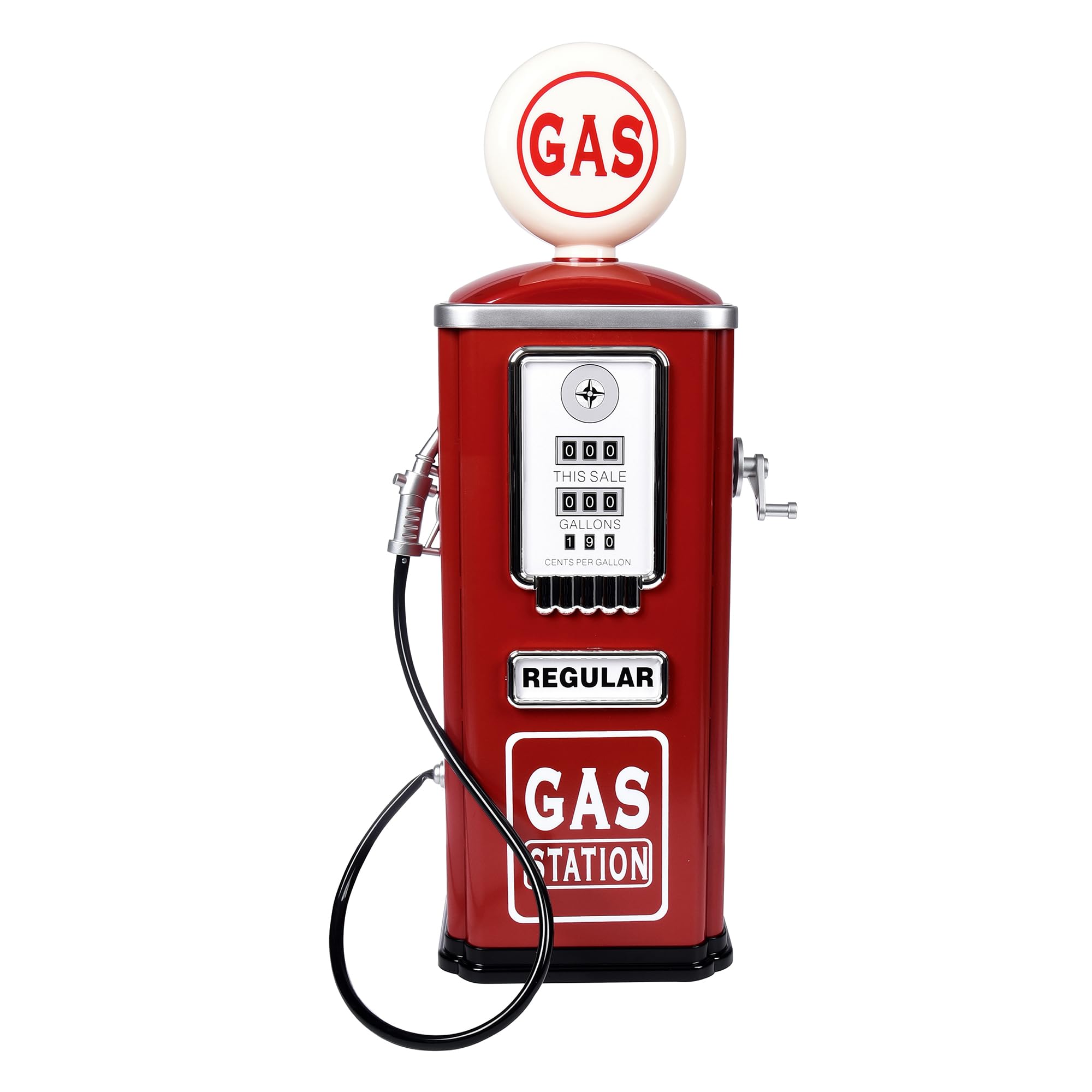 Vintage Steel Gas Station Toy for Kids - Realistic Child-Size Pump & Nozzle - Pretend Play Educational Toy for Toddlers Ages 3+ (Red) - Perfect for Imaginative Play, Role-Playing & Early Learning Activities