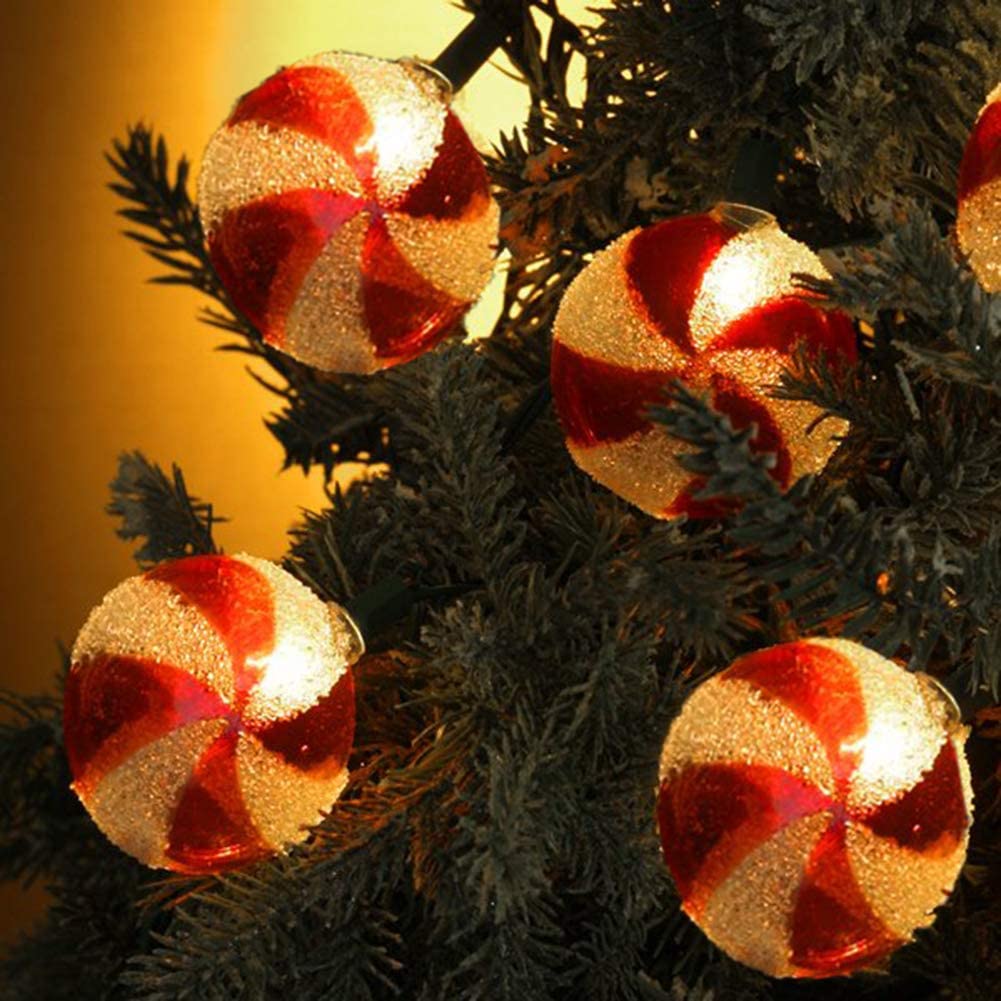 8.5Ft Candy String Lights - 10 LED Sugar Peppermint Christmas Lights for Indoor Outdoor Tree Decorations | Perfect for Holiday Parties, Bedroom, Garden & Wedding Decor