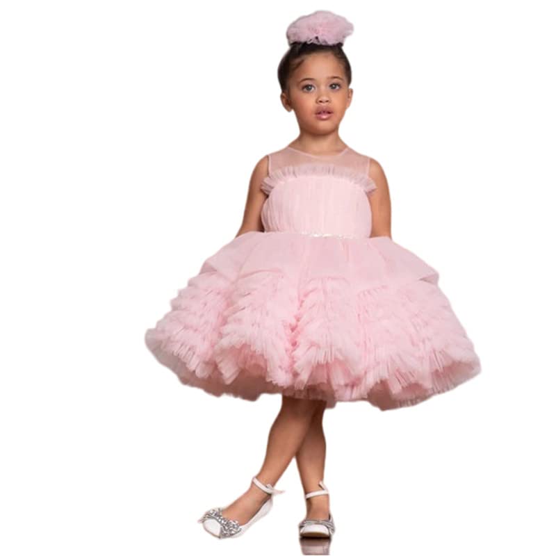 CAOiSP Girls' Tulle Sleeveless Princess Pageant Dress - Elegant Tutu Party Dress for Birthday, Pageant, Wedding & Special Occasions