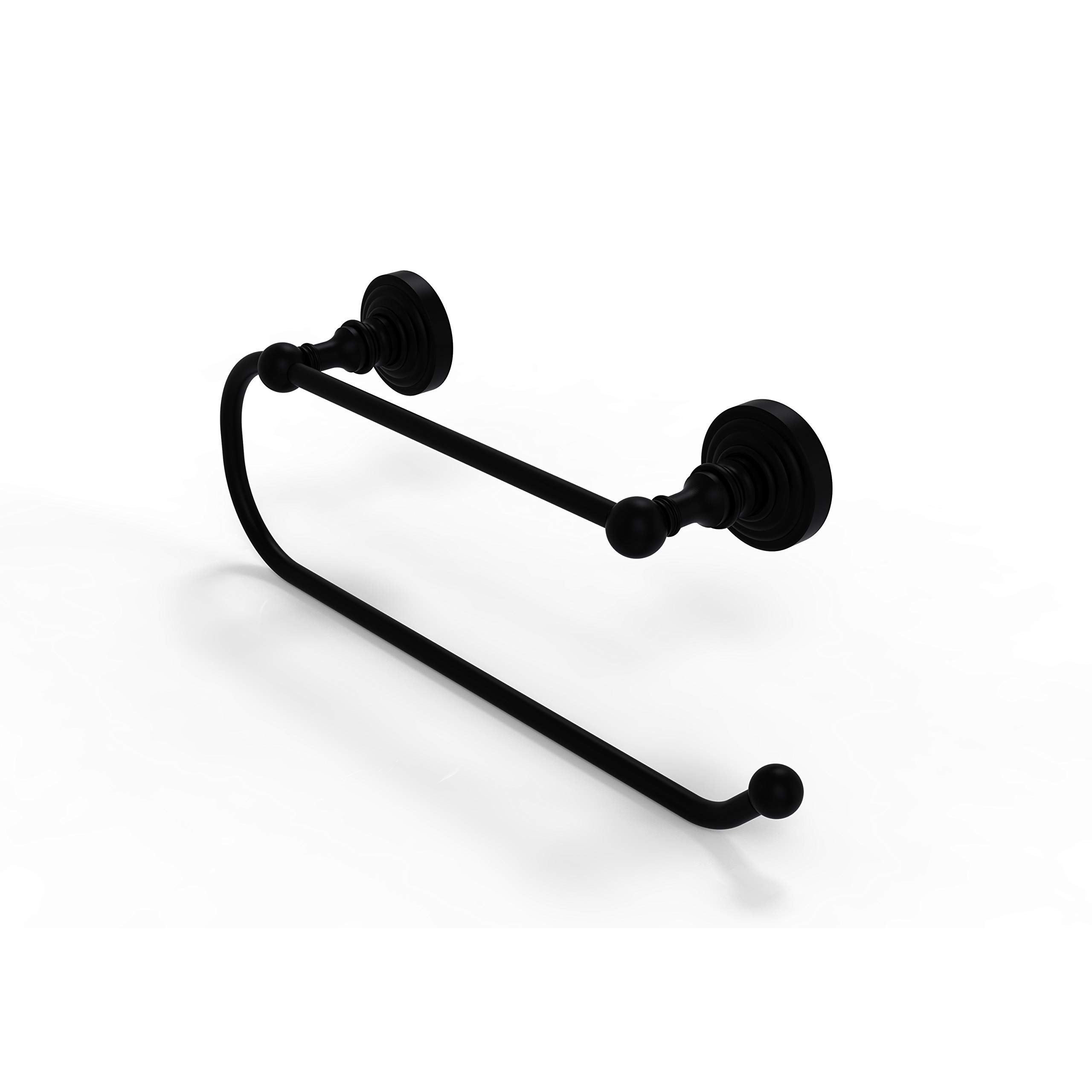 Allied Brass Waverly Place Matte Black Wall Mounted Paper Towel Holder - Kitchen & Bathroom Organization for Easy Access