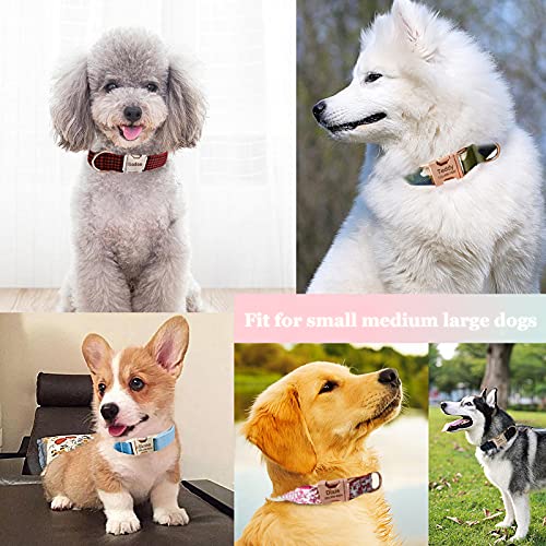 Custom Engraved Dog Collar - Personalized Name & Phone for Small Medium Large Pets (L, Grey) - Perfect for Walks & Training