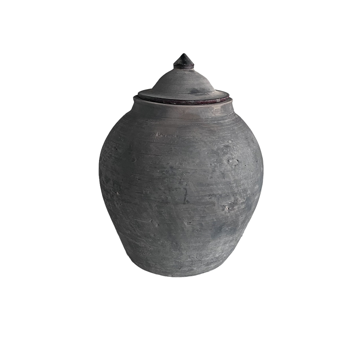 Handmade Ceramic Lidded Village Jar - Rustic Farmhouse Decor for Kitchen Storage, Spice Jars & Home Organization | Perfect for Pantry, Bathroom & Office Supplies