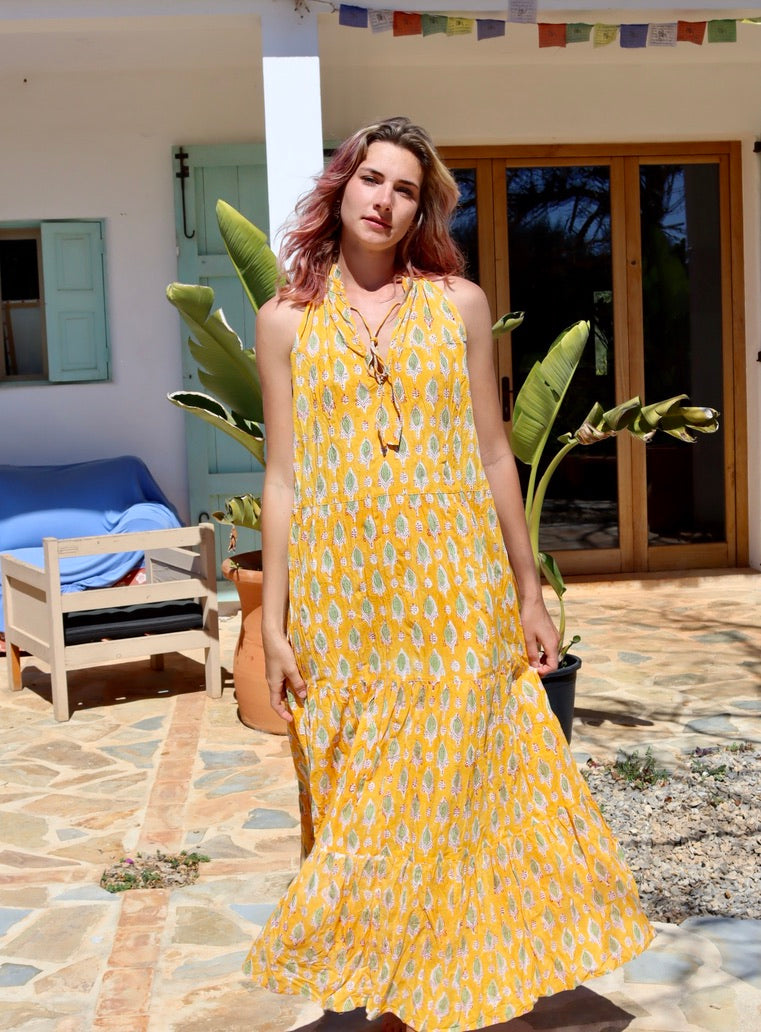 Theresa Dress in Sunny Yellow - Flowy Summer Dress for Women, Casual & Elegant - Perfect for Beach Vacations, Brunch Dates & Outdoor Weddings
