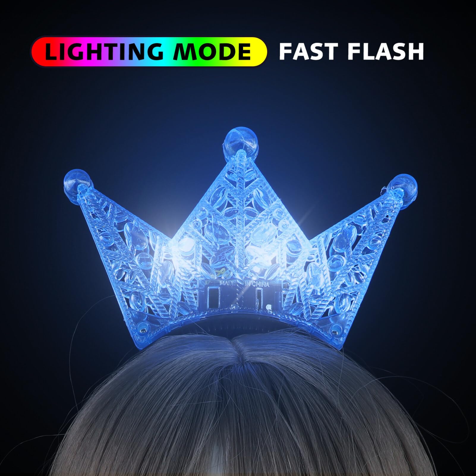 5 Pack Glow in The Dark LED Flashing Headbands - Fun Light Up Party Accessories for Kids, Girls & Boys - Perfect for Halloween, Raves, Concerts, Birthday Parties & Festivals