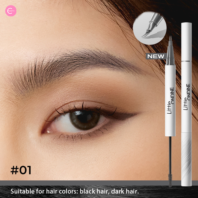 Little Ondine WildBrow Dual End Precision Defining Brow Pen - Waterproof Eyebrow Pencil for Natural Looking Brows - Perfect for Everyday Makeup and Professional Use