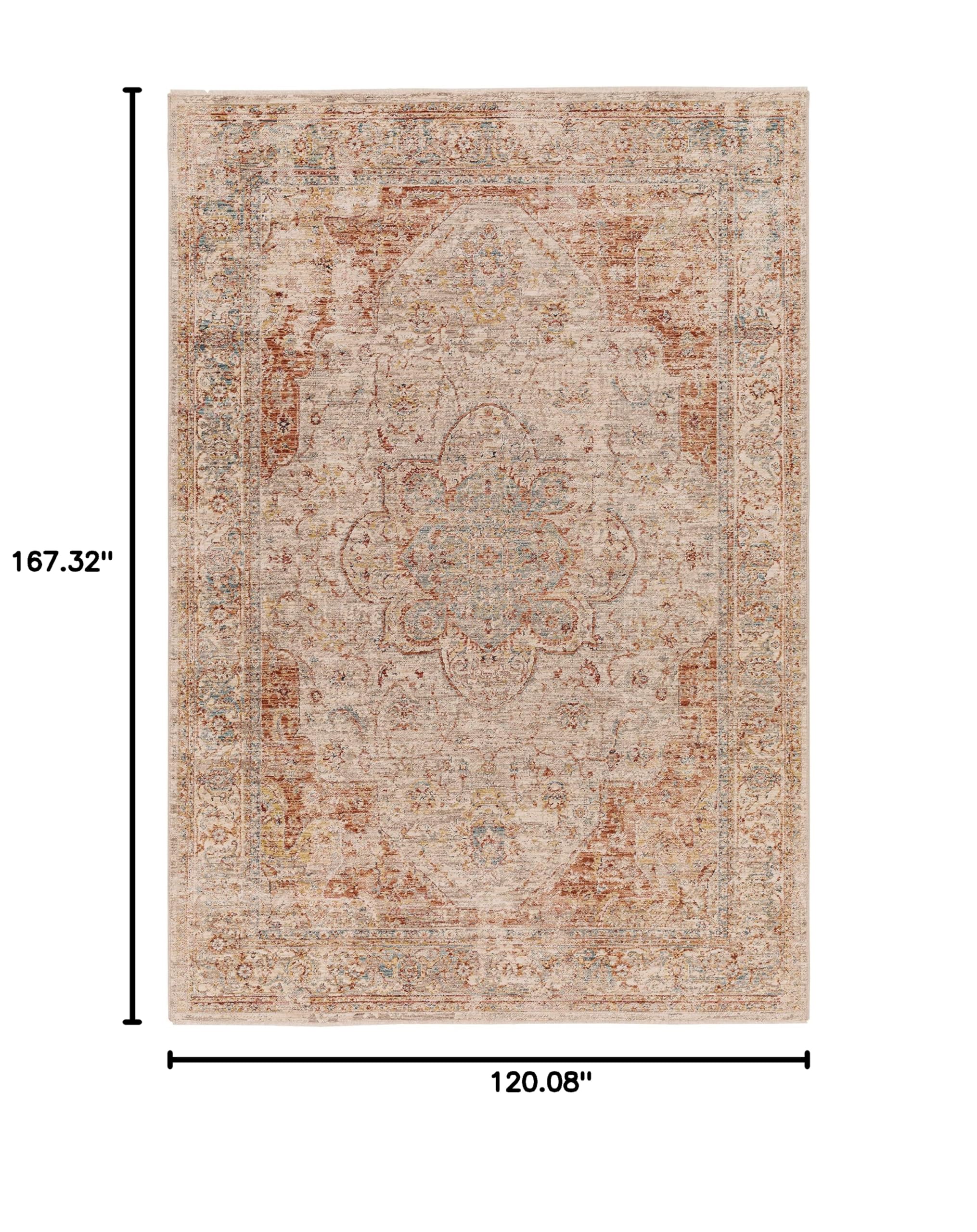 Hauteloom Marieville Traditional Area Rug - 10' x 14' - Black, Red, Beige - Soft Living Room & Bedroom Rug - Perfect for Home Decor, Family Gatherings, and Cozy Spaces
