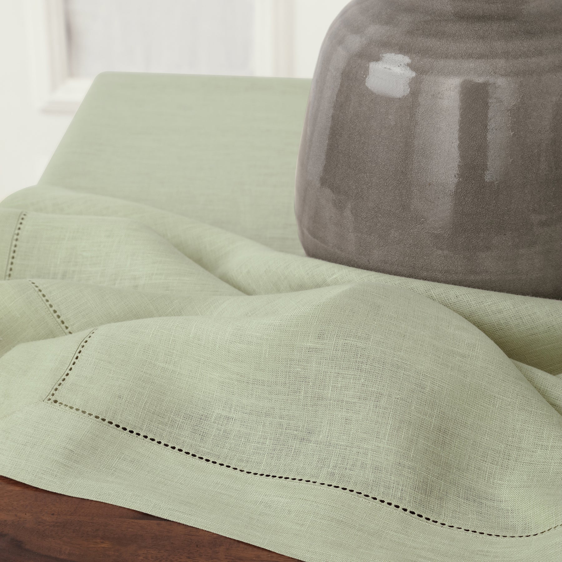 Elegant Classic Hemstitch Tablecloth - Premium Cotton Linen Table Cover for Dining Room, Wedding, Party & Special Occasions