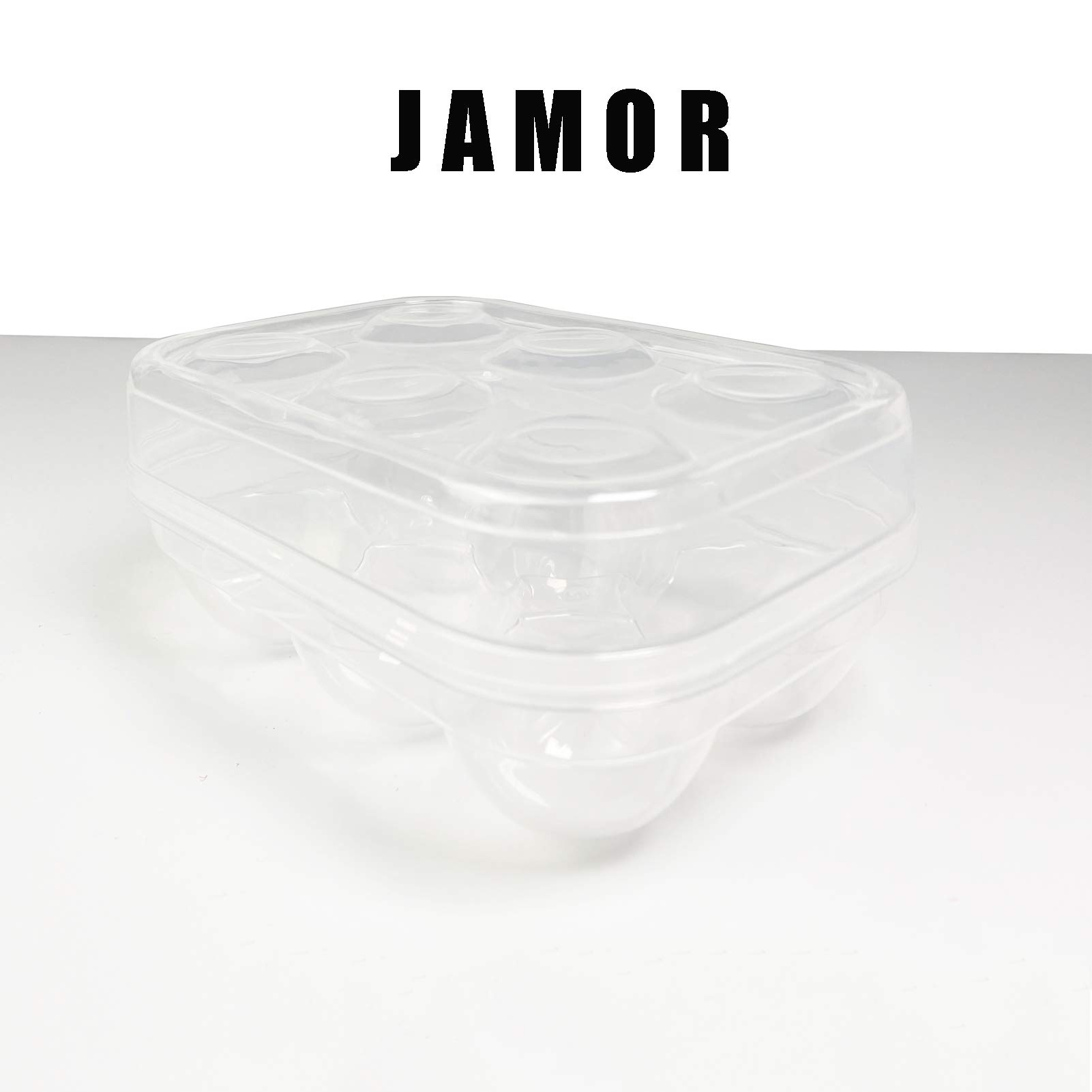 JAMOR 6 Grid Egg Storage Container - Portable Refrigerator Crisper Box for Fresh Egg Protection, Travel & Camping - Perfect for Picnics, Kitchen & Outdoor Adventures (White)