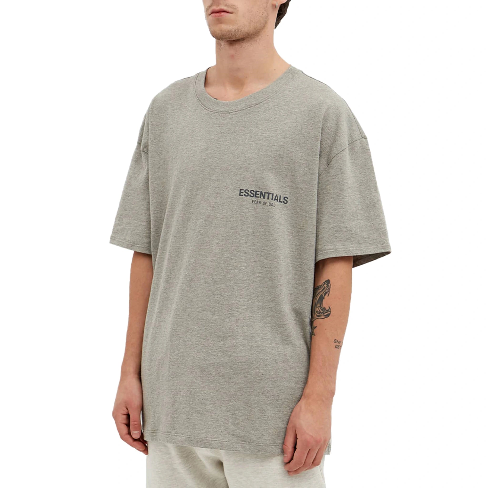 Fear Of God Essentials Core Collection Dark Heather Oatmeal T-Shirt - Men's Casual Comfort Tee for Streetwear & Everyday Wear