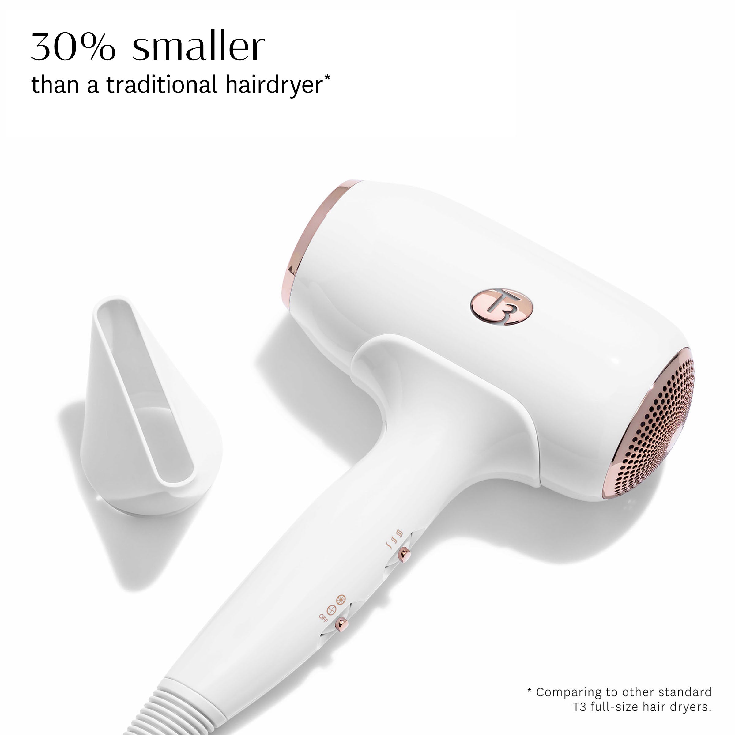 T3 Fit Compact Hair Dryer - Lightweight Travel Hair Dryer with Ionic Technology for Frizz-Free Shine | Perfect for Home, Travel & Salon Use