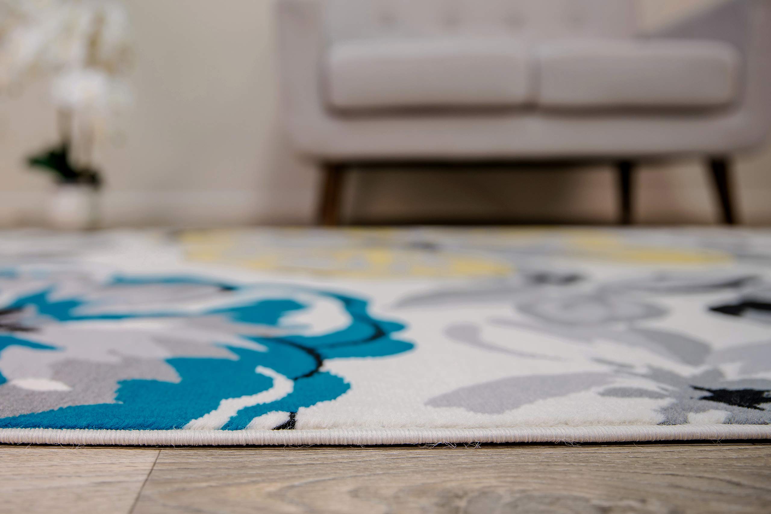 Modern Floral Round Rugs 6' 6