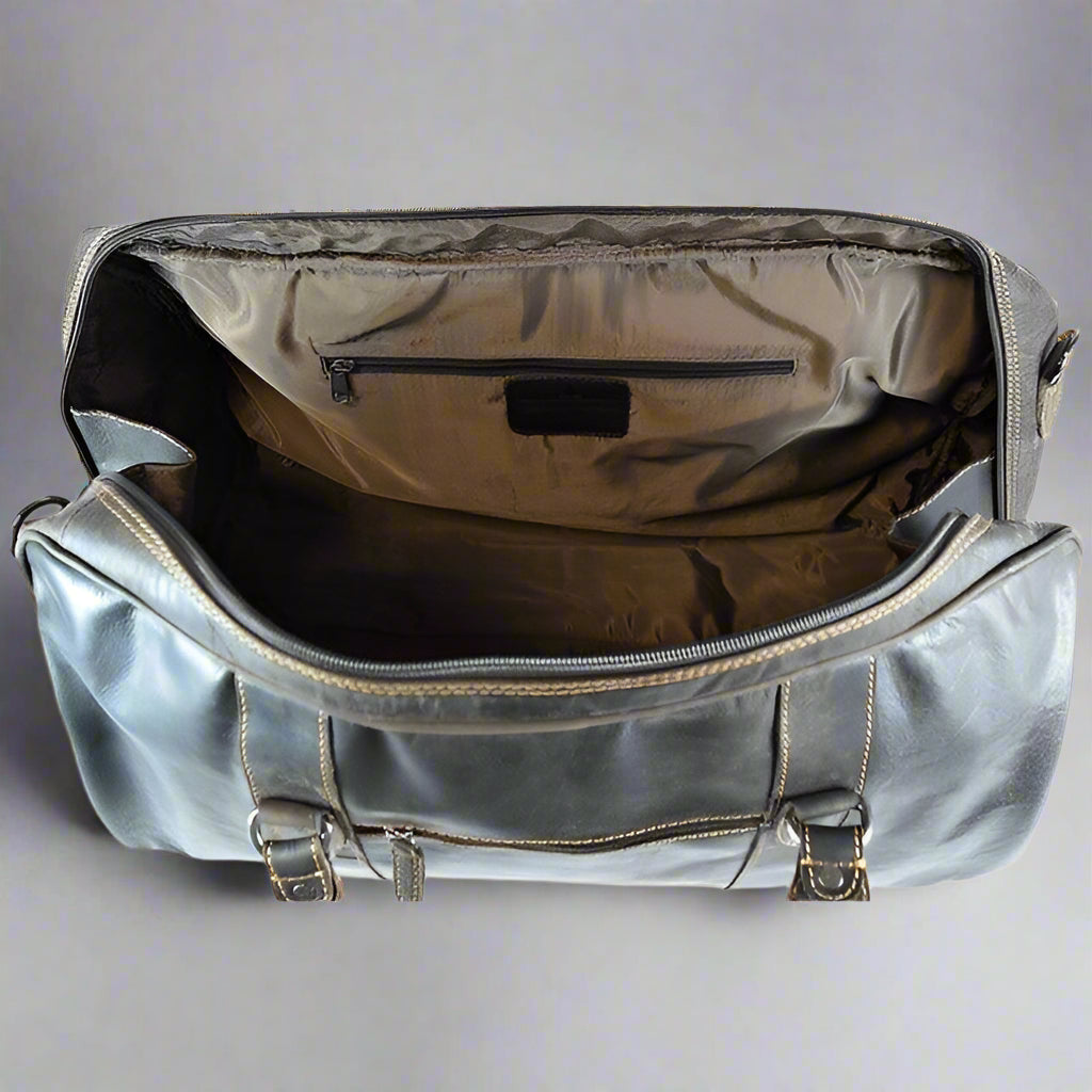 Premium Greenwood Leather Weekender Bag for Men & Women - Durable Carry-On Duffel for Travel, Gym, Work & Weekend Getaways