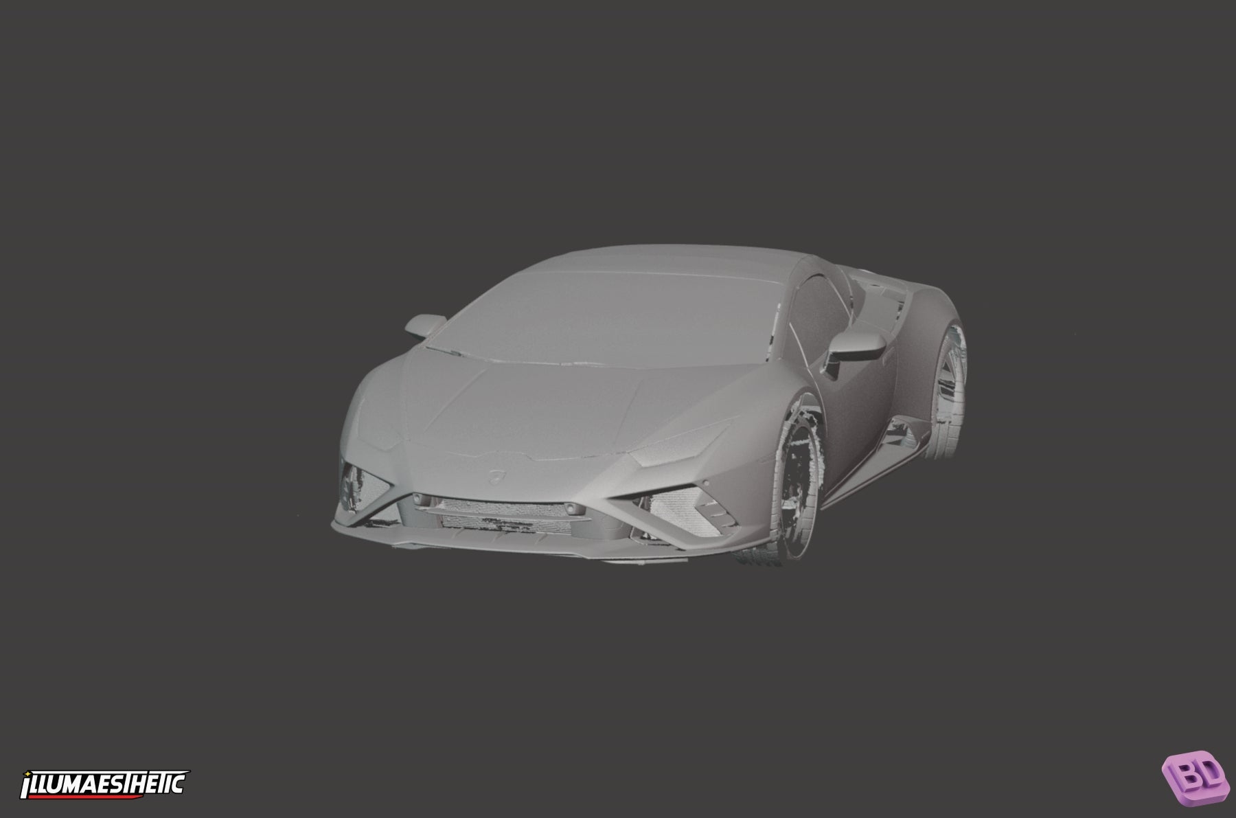 Lamborghini Huracan LP640-4 Evo 3D Model Scan (2019-2024) - High-Quality Car Model for 3D Printing, Game Design & Automotive Visualization