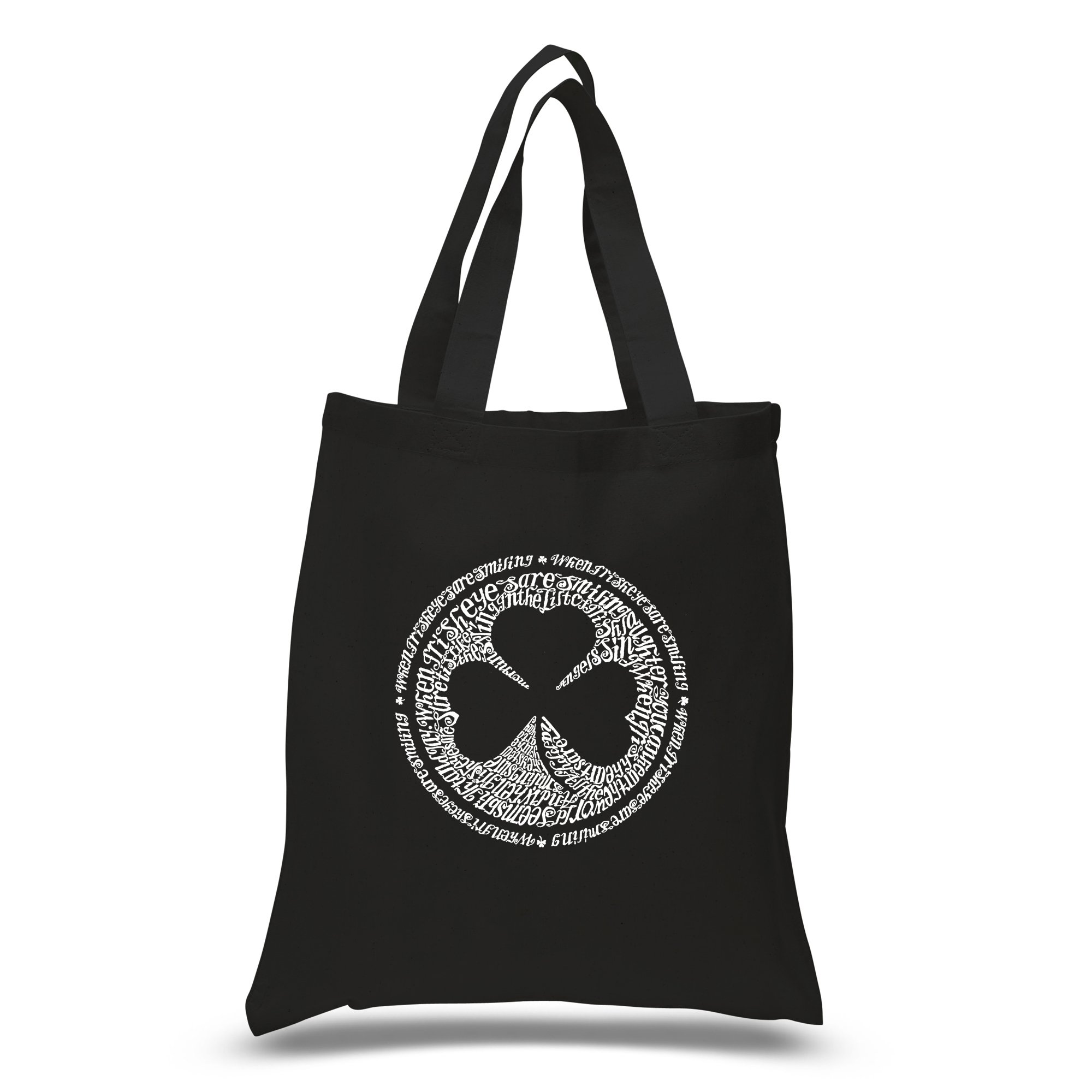 LA POP ART Word Art S Tote Bag - Lyrics to 'When Irish Eyes Are Smiling' - Stylish & Durable Canvas Tote for Shopping, Beach, or Everyday Use