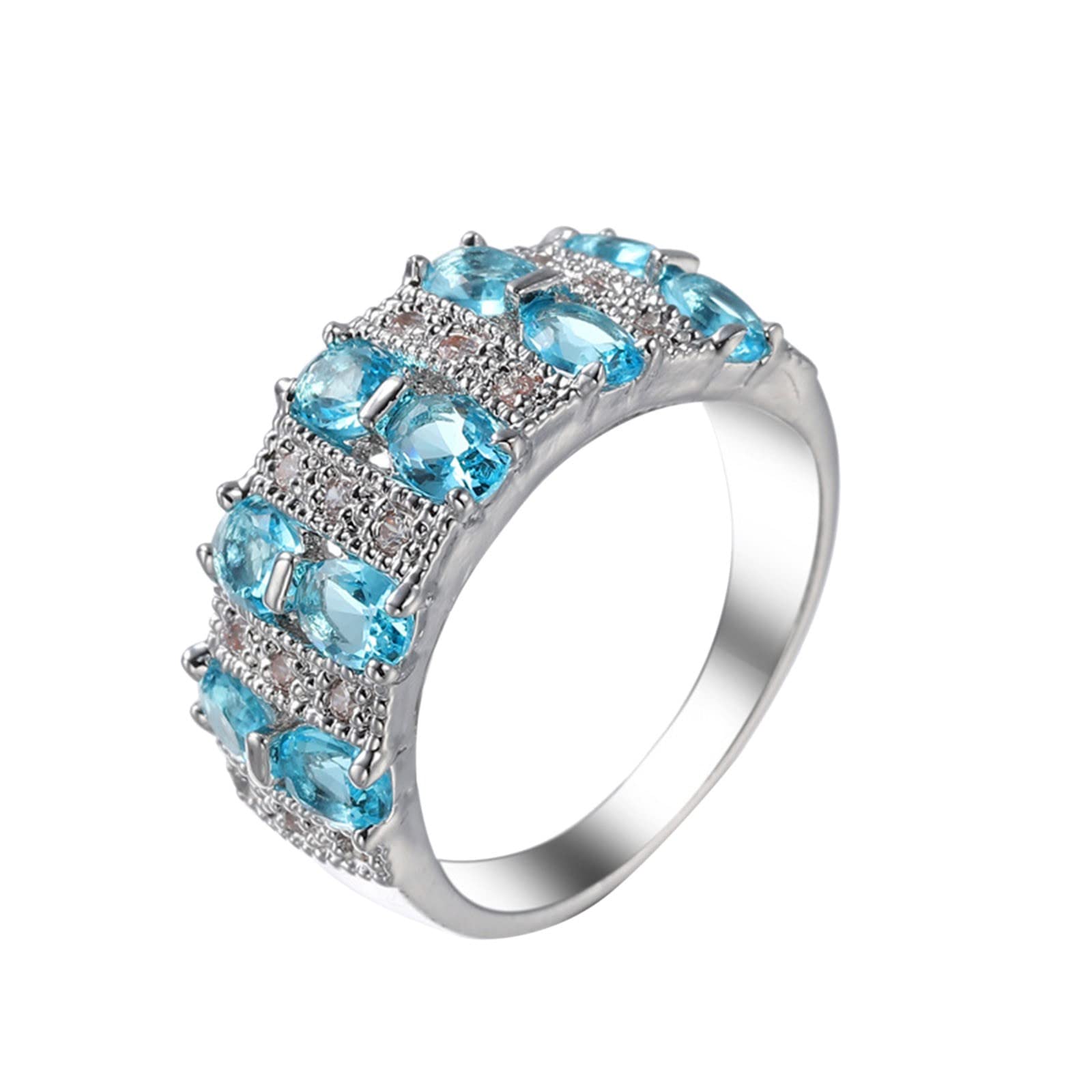 Trendy Silver Women's Fashion Full Diamond Zircon Ring - Elegant Ladies Jewelry & Diamond Rings for Women - Perfect for Weddings, Parties & Everyday Wear