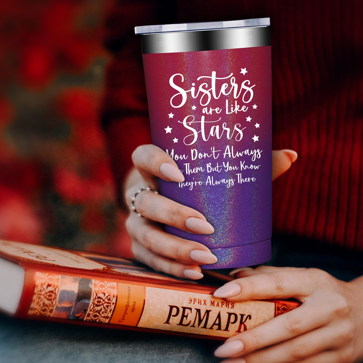 Fufandi Sister Gifts - Thoughtful Birthday & Christmas Presents for Sisters - Insulated Tumbler Cup for Women - Perfect for Mother's Day, Sister Appreciation & Daily Use at Work or Gym