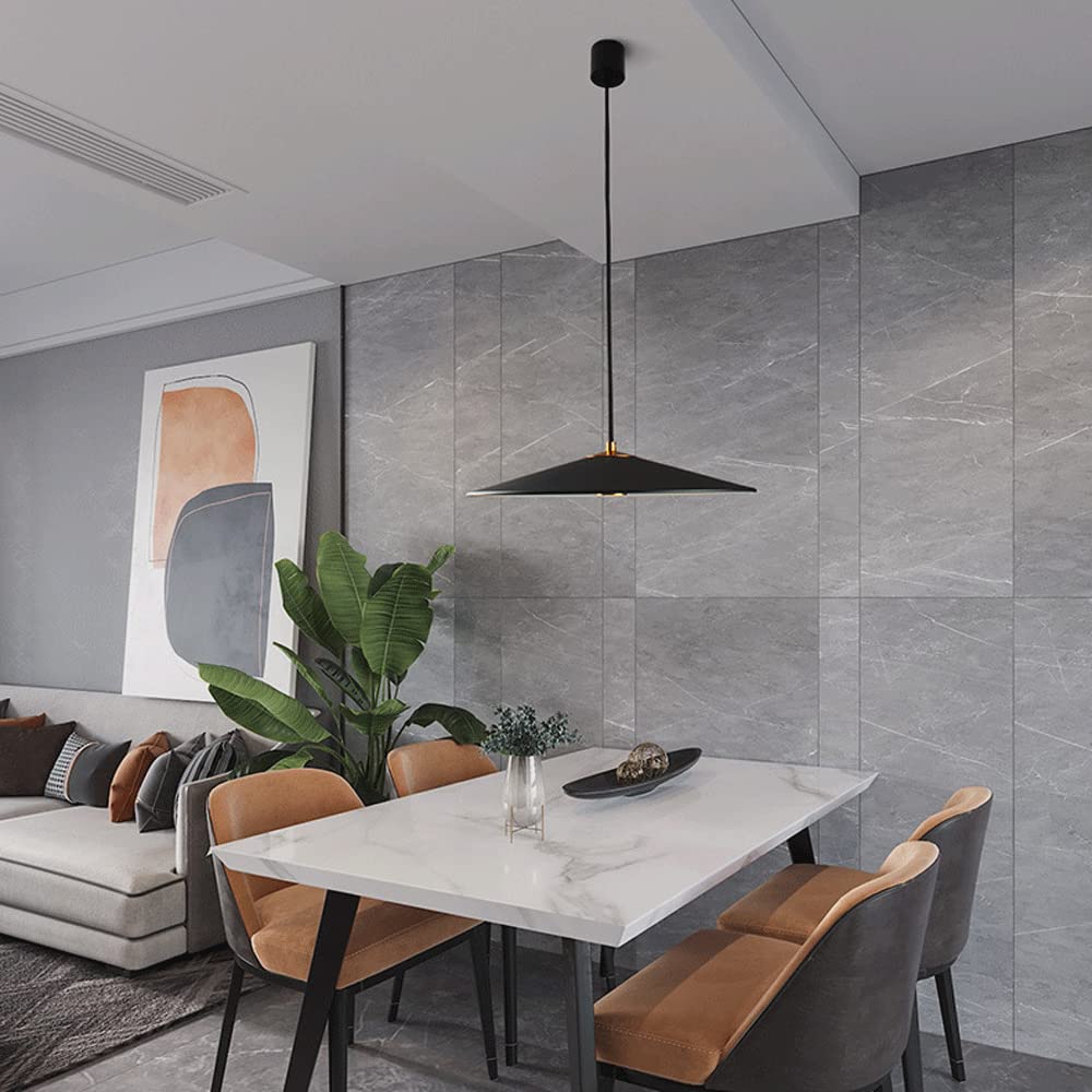 Modern Matte Black Conical Pendant Light - Nordic Style Aluminum Metal Shade Hanging Lamp for Bedroom, Corridor, Balcony & Entrance | Energy Efficient Ceiling Lighting Fixture for Home & Office Decor