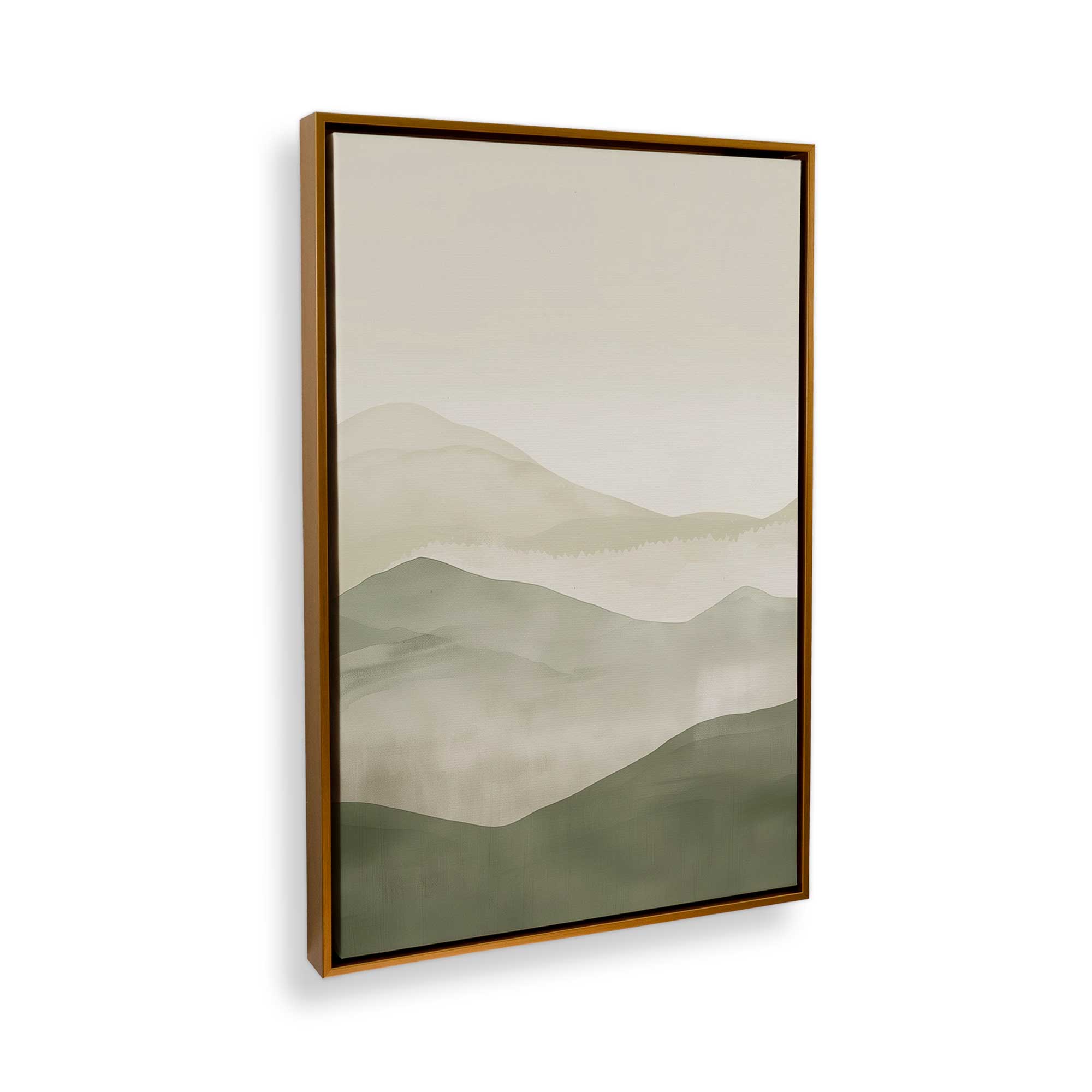 Green Aventurine Canvas Wall Art - Nature Inspired Landscape Painting for Home & Office Decor | Perfect for Living Room, Bedroom or Meditation Space
