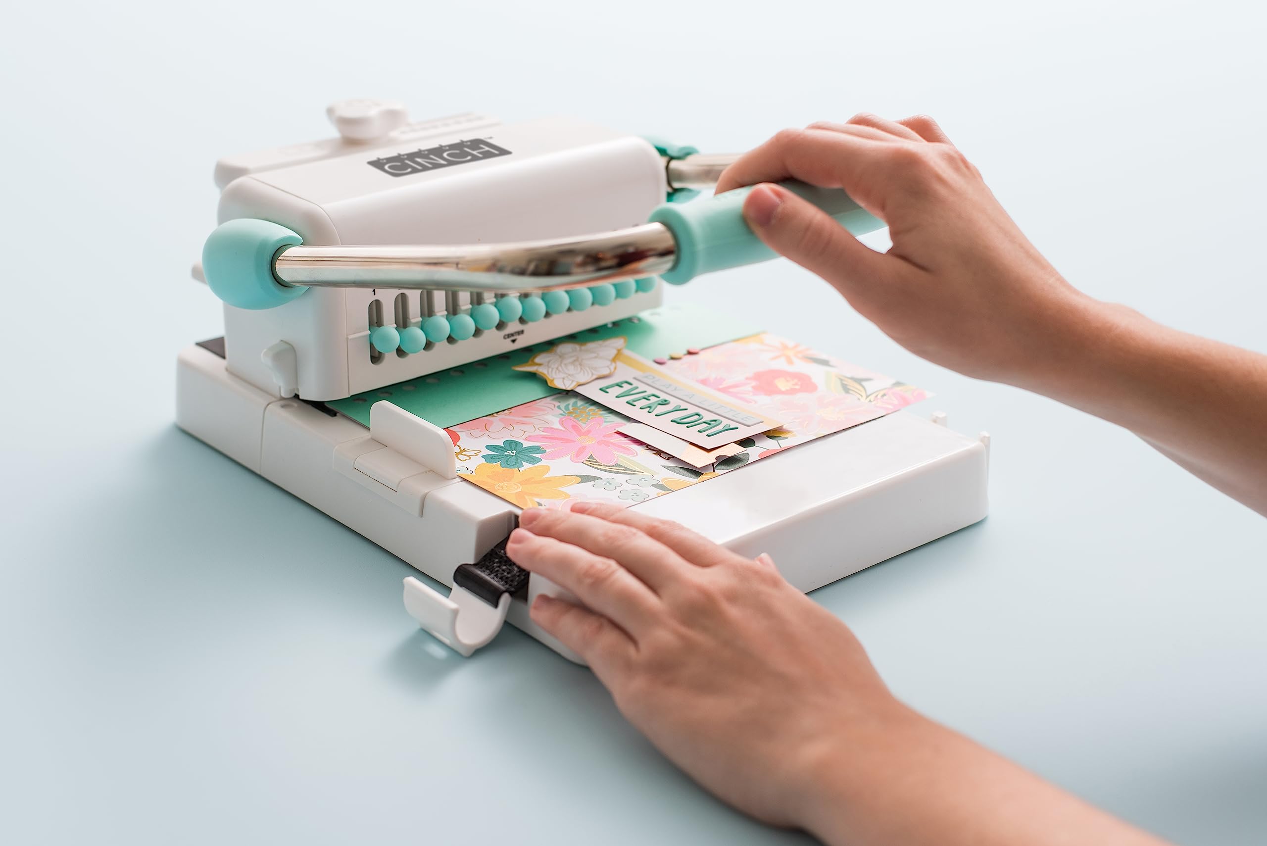 We R Memory Keepers Cinch Book Binding Machine V2 - Easy-to-Use Spiral Binding Tool with Slide Ruler for Professional Books, Notebooks & Calendars | Perfect for Office, School & Craft Projects (Mint Green)