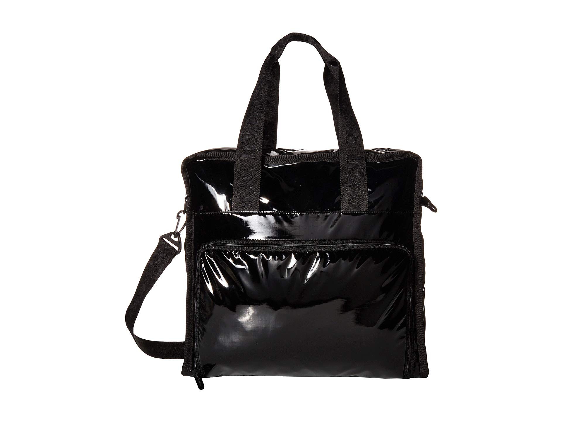 LeSportsac Gabrielle Black Patent Diaper Bag Tote - Stylish & Spacious Baby Essentials Organizer for Moms on the Go, Perfect for Travel, Shopping & Daily Outings