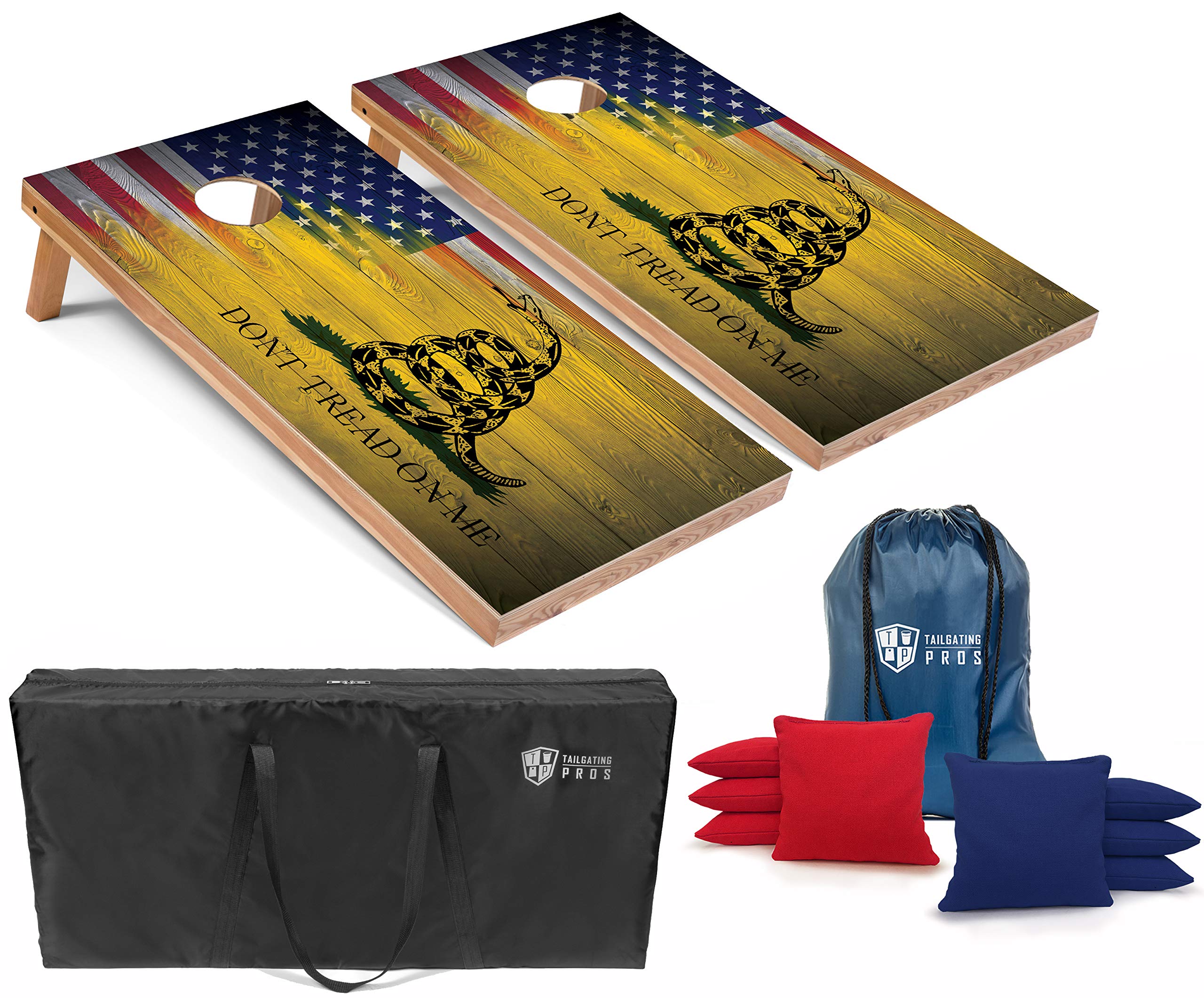 Tailgating Pros Lightweight Cornhole Boards - 4'x2' Regulation Size Cornhole Game Set with Built-in Multicolor LED Lights, Carrying Case & 8 Bean Bags - Perfect for Backyard Parties, Tailgating Events and Outdoor Family Fun