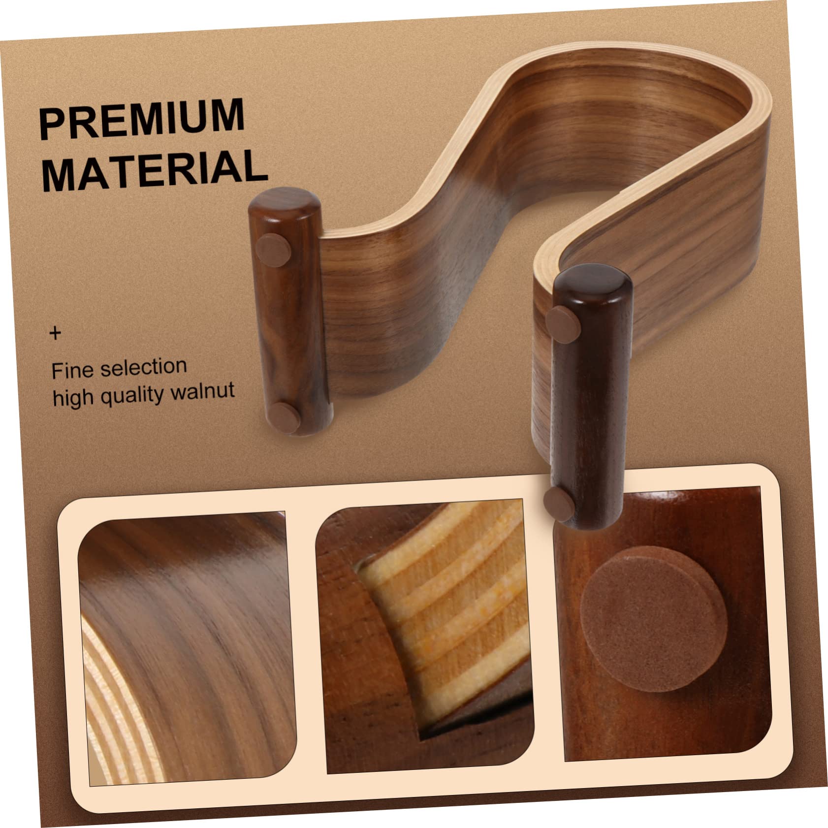 Artibetter 2-Pack Magnetic Headphone Hanger with Walnut Wood Stand - Universal Headset Holder for Desk, Wall Mount - Perfect for Gaming, Office, Studio & Home Organization