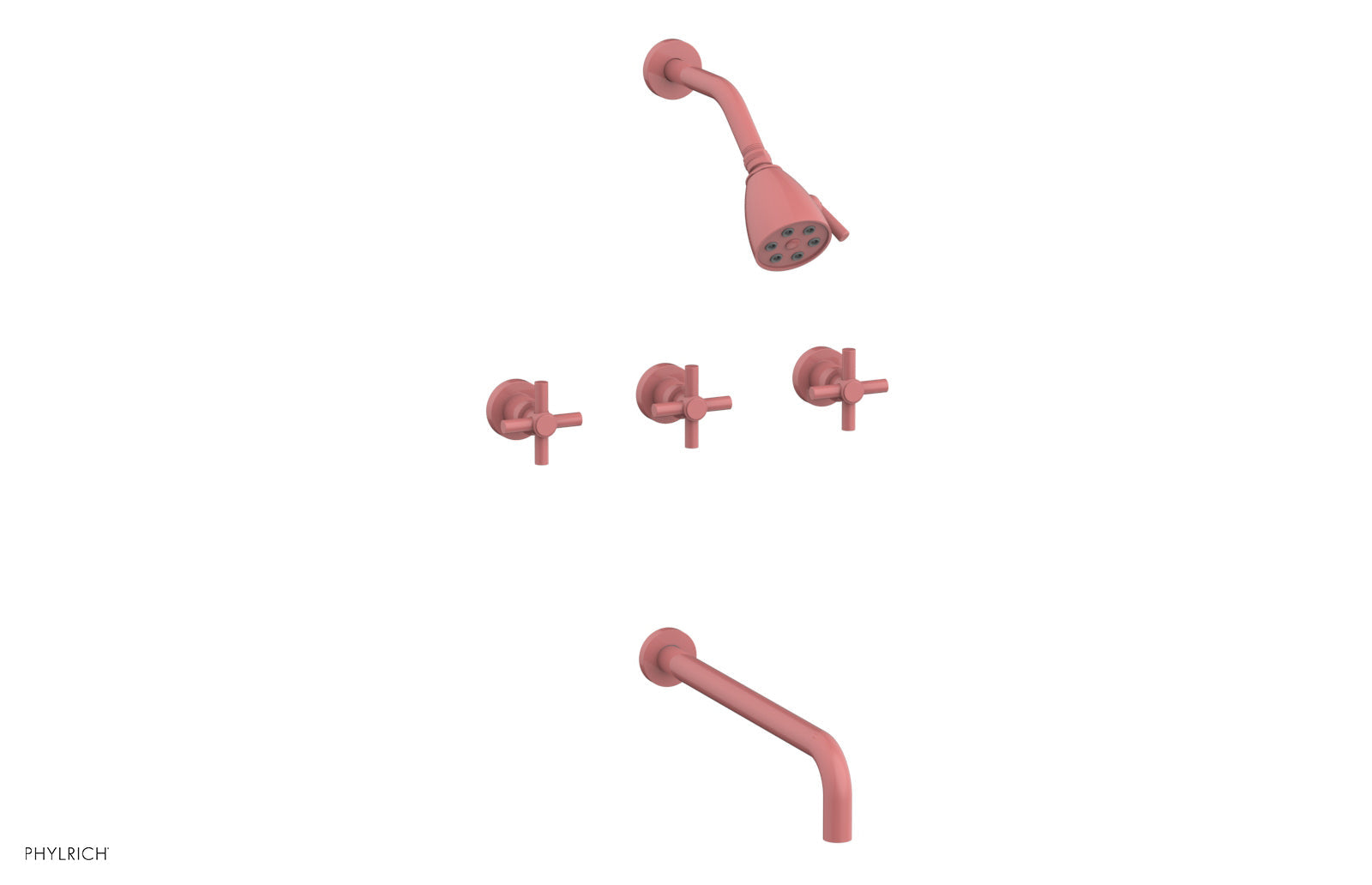 BASIC Three Handle Tub and Shower Faucet Set with 14