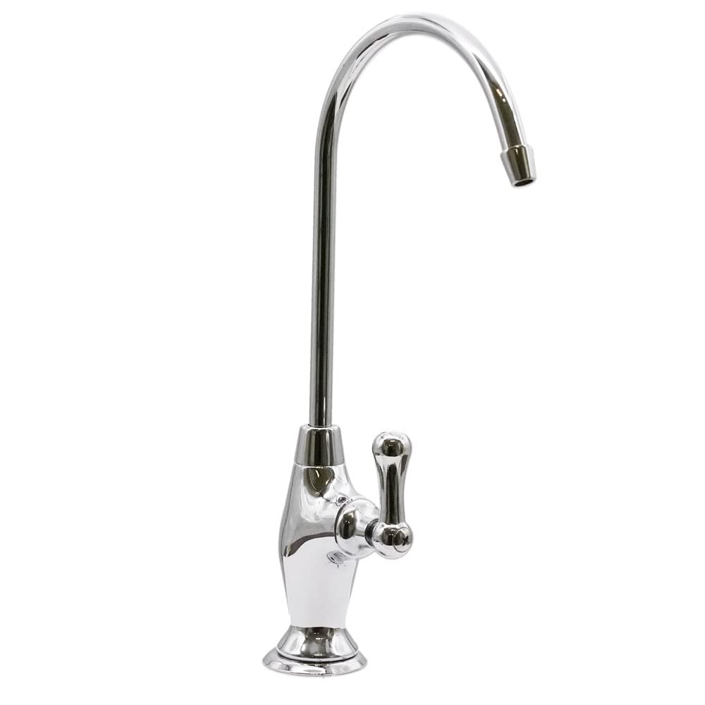 Westbrass CO129-26 10-Inch Cold Water Dispenser Faucet Kit with Under Sink Filter & 2 Replacement Cartridges - Polished Chrome Finish for Kitchen & Office Water Purification System