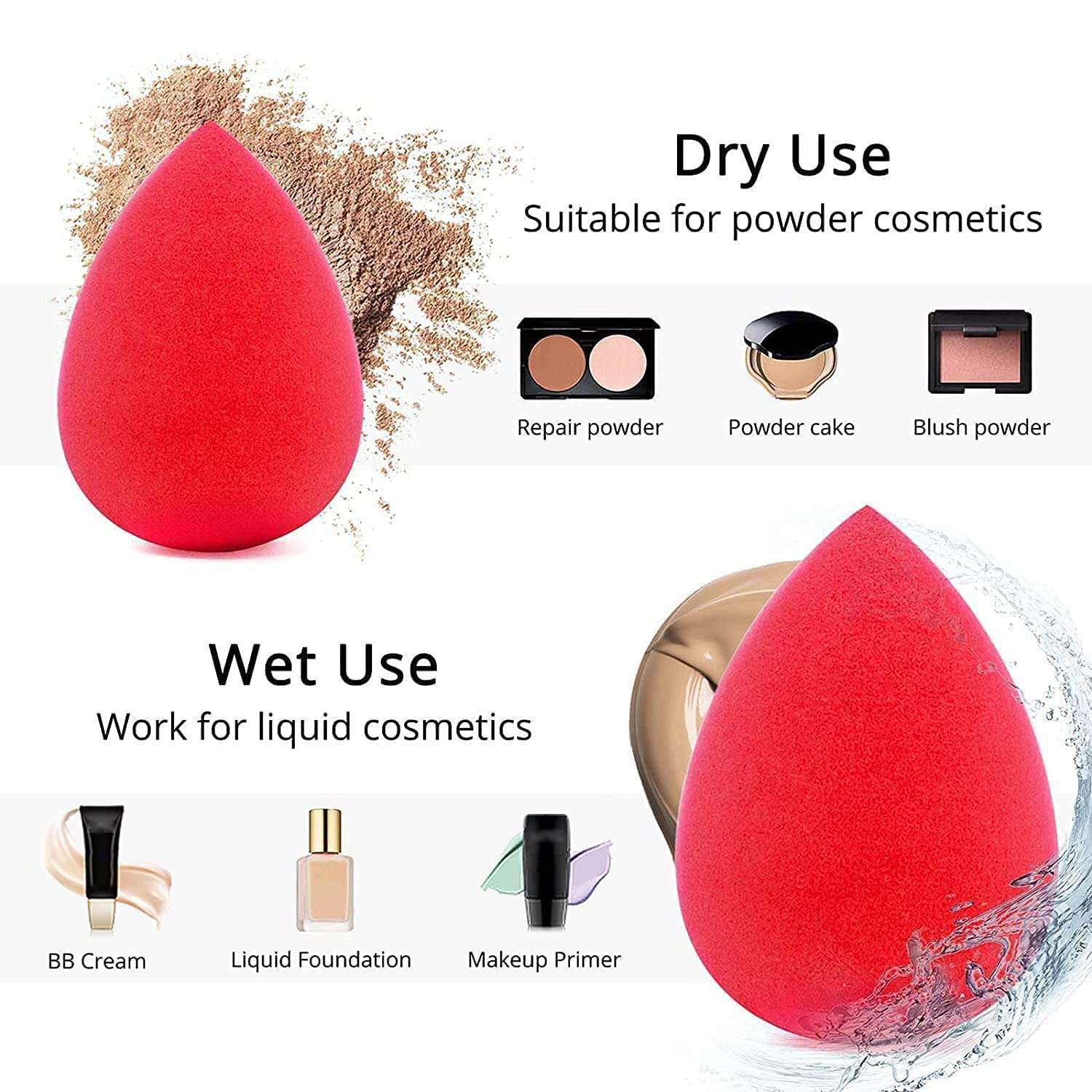 Fenny's Creations Non-Latex Makeup Sponge Set - 3 Pack Soft Blending Sponge for Foundation, Liquid, Cream & Powder - Multi-Color Mini Beauty Blender for Flawless Makeup Application - Perfect for Travel & Everyday Use